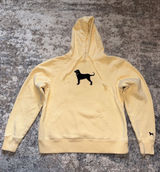 The Black Dog Pale Yellow Pullover Hoodie with Black Dog Logo Photo 0