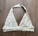 Intimately Free People Cream‎ Floral Lace Halter Bralette Ivory Medium M Photo 0