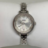 Fossil Quartz women date Watch AM4352 Bridgette all Stainless Steel 28mm running Photo 0