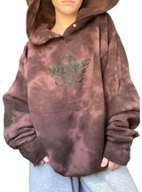 Boys Lie It’s A Wonderful Day To Dump Him Hoodie in Brown Tie Dye Photo 0