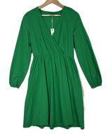 NWT Womens Wrap Dress Green Midi‎ Pockets Minimalist Classic Career Party Sz XL Photo 0