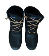 Sperry Women’s Black Quilted Duck Boots Lace Up Waterproof Rain Snow Boots 8 Photo 0