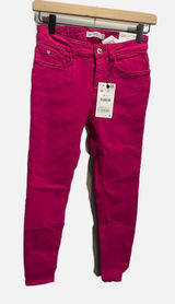 Zara Skinny Jeans Womens 4 Pink Mid Rise Z1975 Denim Fuchsia Bold‎ Casual Cute Photo 0