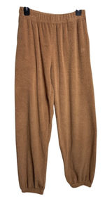 LESET Teddy Jogger size M French Terry Lounge Sweatpants Camel Brown Photo 0