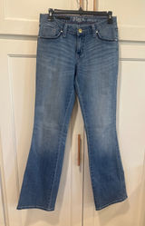 Western rock Wrangler Blue Low Rise Bootcut Jeans casual 26x32 cowgirl Photo 0