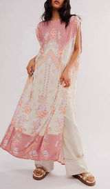 Free People Vienne Tee Lace Floral‎ Tunic Top Fairy Whimsical Floral Boho Hippie Photo 0
