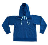 Uniqlo Hoodie Women Large Blue Excellent Zip Up Heathered Raglan Soft Photo 0