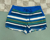 Patagonia Womens Wavefarer Boardshorts Blue Striped Swim Shorts Size 6 Photo 0