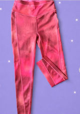 Free People Movement Pink Tie Dye Raw Hem Leggings Size Small 🌺 Photo 0