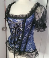 New corset with dragons royal blue and Black Lace-Up Women's Top L/M Photo 0