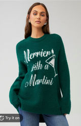 Show Me Your Mumu Merrier With a Martini Crewneck Sweater Holiday Sweater Large Photo 0