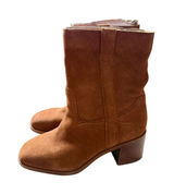 Steve Madden Romney Cognac Suede Western Square Toe Block Heel Boots Size 7.5 Photo 0