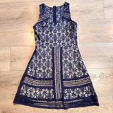 Dina Be Blue Lace Illusion Fit & Flare Sleeveless Dress Womens Small‎ S Photo 0