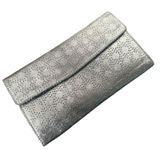 Lodis Black Leather Trifold Wallet Perforated‎ Flap Pocket Envelope Card Case ID Photo 0