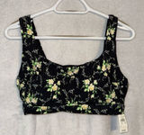 NWT Aerie size xl black floral swimsuit top Photo 0