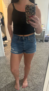 Levi’s 501 Distressed Denim Shorts Photo 0