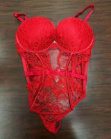 Victoria’s Secret Red Lace Bombshell Teddy Lingerie Size Large Photo 0