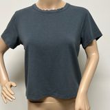 Feat Gray Short Sleeve Crew Neck Cropped Tee Shirt size S Photo 0