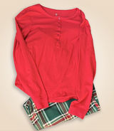 dip Sleep Red Long Sleeve Pajama Set, Size M Size M Photo 0