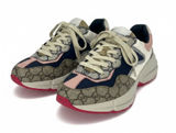 Gucci GG Rhyton Sneakers GG Supreme Canvas Pink Blue Size‎ 38 Photo 0