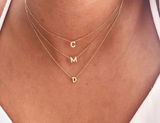 Boutique NEW Women's Letter F Dainty 14k Gold‎ Filled Block Necklace, 16-18” Photo 0