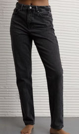 American Eagle Mom Jeans Women's ‎ Strigid Stretch Dark Wash Size 8 R Photo 0