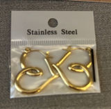 Gold Toned, Stainless Steel Twist Hoop Earrings - Elegant Women's Jewelry Photo 0