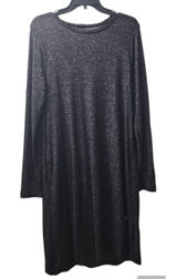 J.Crew Sparkle Knit Dress Long‎ Sleeve Casual Party Black Size M Photo 0