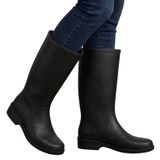 Jeffrey Campbell Matte Black Tall Rubber Rain Boots Size 10 Round Toe Photo 0