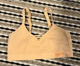 Kindly Pours tan & cream waffle knit sports bra Photo 0