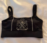 ALEXO ATHLETICA Women's M Black/Gray Logo Graphic Sports Bra Medium Support Photo 0