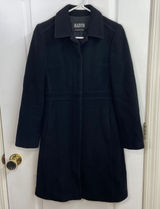Marvin Richards women's‎ black wool peacoat full length trench long coat small Photo 0