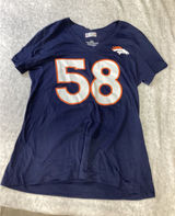 NFL Team‎ Apparel Denver Broncos Von Miller 58 Womens V-Neck T-Shirt Navy Blue M Photo 0