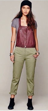 What Goes Around Comes Around Womens Green Tempest Straight Leg Overalls Medium Photo 0