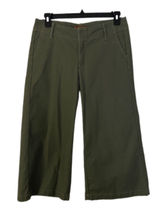 Lee One True Fit Olive Green Wide-Leg Capris Mid Rise Size Medium 11/12 Photo 0