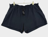Hang Ten Santa Teresa Linen Blend Shorts XL Black Paperbag Waist Tassel Boho Fit Photo 0