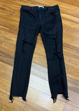 Abercrombie‎ and Fitch The Super Skinny Ankle Mid Rise Black Distressed Jeans 10 Photo 0