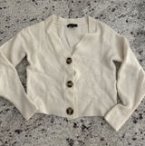 Quince Baby Alpaca Wool Blend Cropped Button Front Cardigan Xs Photo 0
