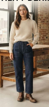 Imogene + Willie Cotton Linen Utility Trousers Jeans M Military Workwear Artisan Photo 0