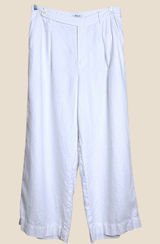 Madewell Harlow 100% Linen Pants 14 White Wide Leg Coastal Pleated Pockets Photo 0