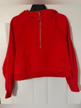 lululemon Scuba 1/2 Zip Hooded Fleece Hoodie Red Women’s Size M/L square dot Photo 0