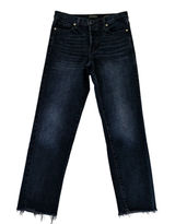 Banana Republic High-Rise Straight Jeans Dark Wash Raw Hem Button Fly‎ 442797 25 Photo 0