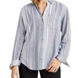 Anthropologie Maeve Shirt Women‎ Small Blue Chatham Striped Button Down Blouse Photo 0