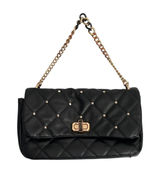 Badgley Mischka Black Quilted Purse Shoulder Bag Gold Chain Pockets Everyday Photo 0