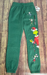 🆕 Dr. Seuss The Grinch Evergreen Fleece Sweatpants Size XS Dark Green NWT Photo 0