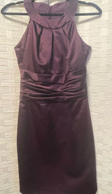 David's Bridal Formal Dress size 8 Purple Plum Prom Homecoming Cruise READ Photo 0