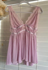 Source Unknown Pink Lace Open Back cut out Babydoll Lingerie top 2X romantic coquette Photo 0