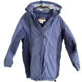 Columbia Parka Women‎ M Blue Hooded Fleece Lined Colorblock Zip Jacket Photo 0
