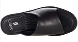 Sarto Franco Sarto A Zoe Black Leather Slide Sandals Braided Accent Size 8 Photo 0