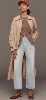 Anthropologie blue Maeve Colette cropped wide leg jeans Photo 0